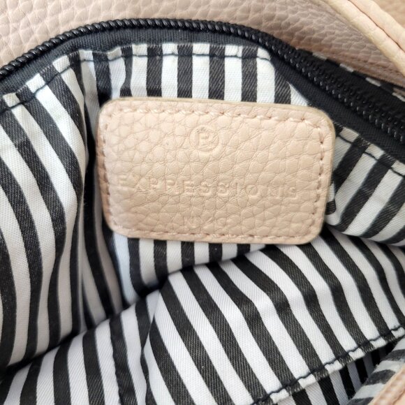 Expressions Pink Vegan Leather Boho Fringed Shoulder Bag - Picture 5 of 9